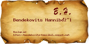 Bendekovits Hannibál névjegykártya